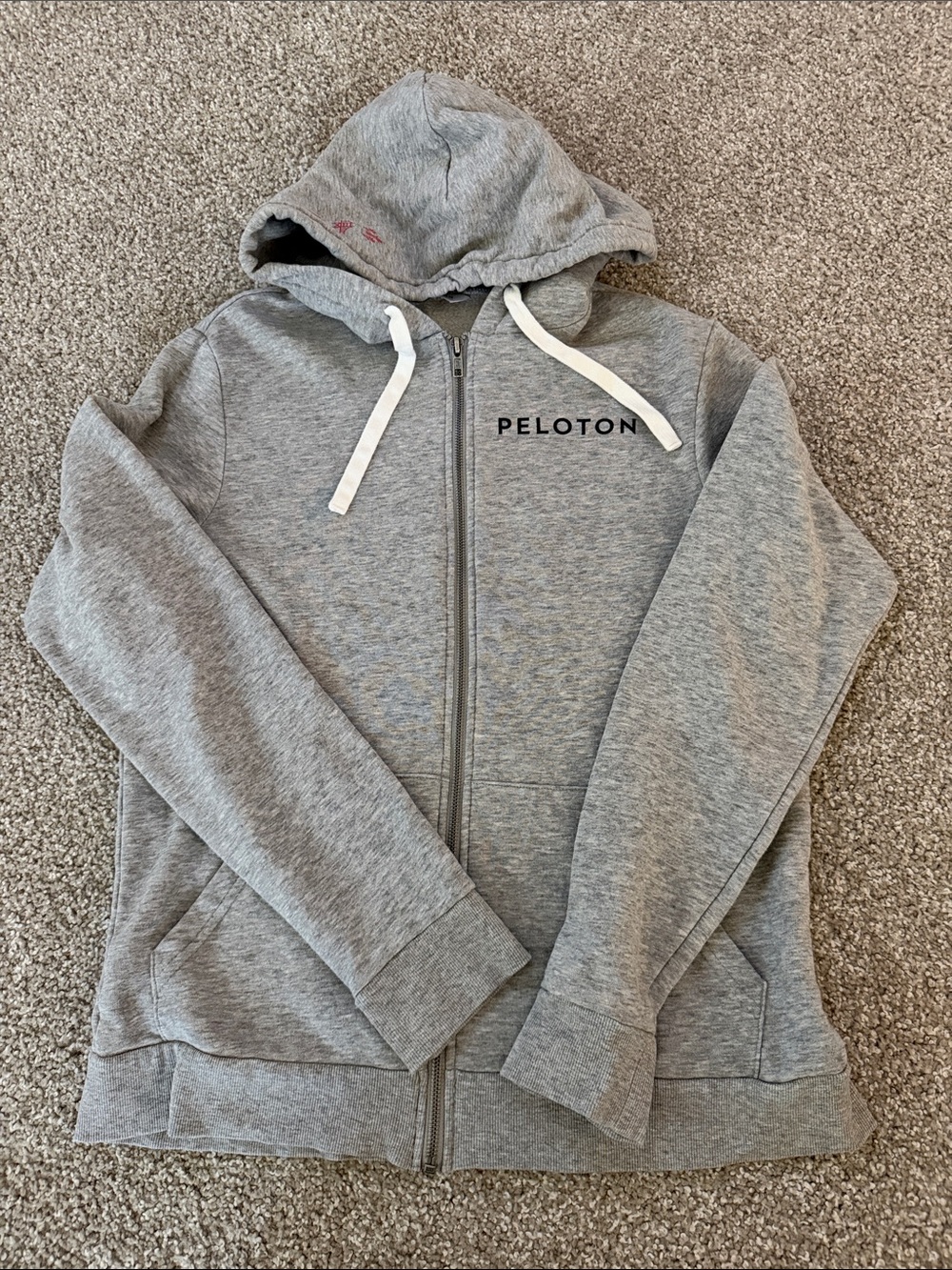 Peloton Bay Area Gray Women's Full-Zip Hoodie with Drawstring